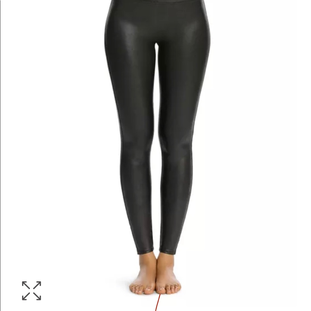 Spanx faux leather black leggings.